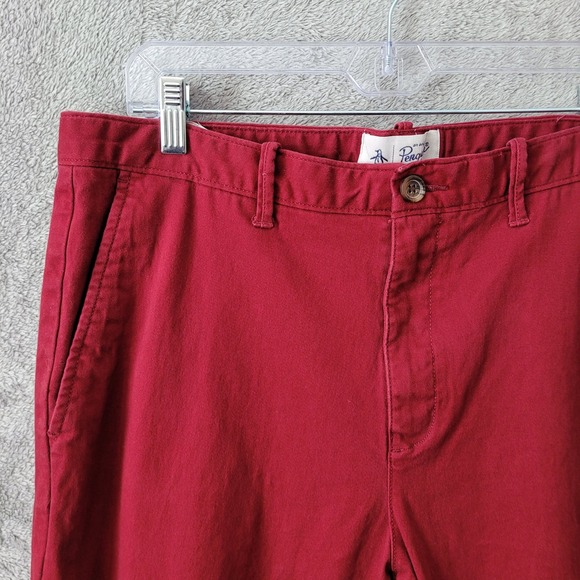 Penguin Munsingwear men's chino pants burgundy wine red 36 x 32 business casual - Picture 4 of 16